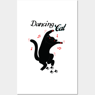 Dancing Cat / Black Cat Posters and Art